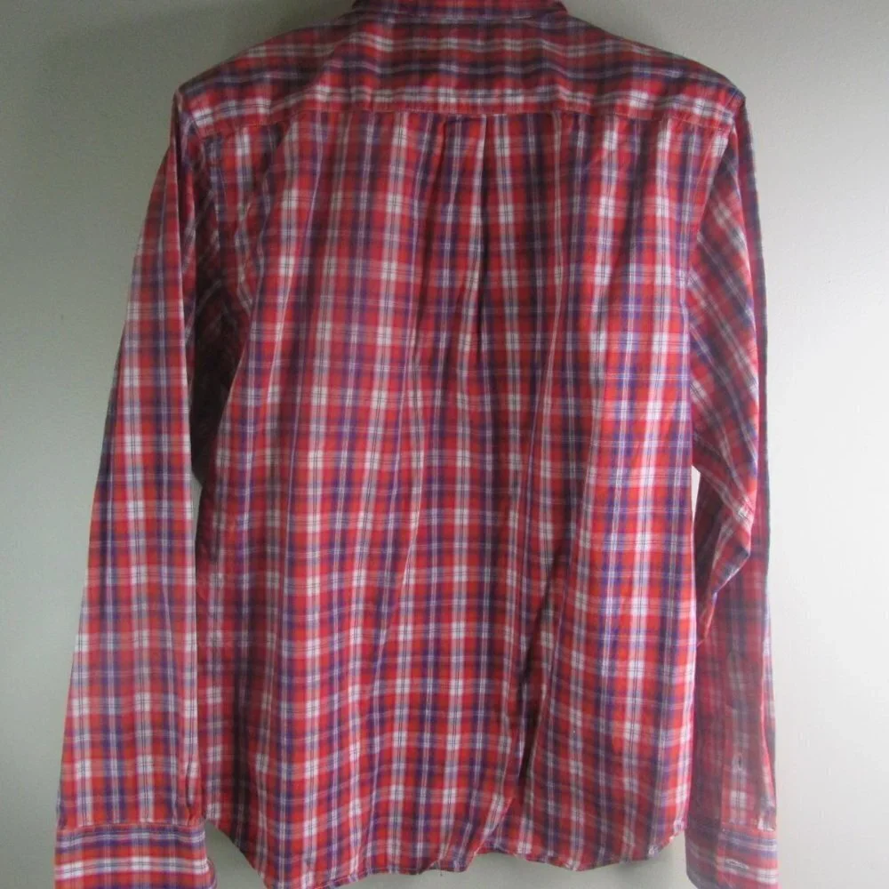 Banana Republic Mens Button Down M Plaid Shirt
